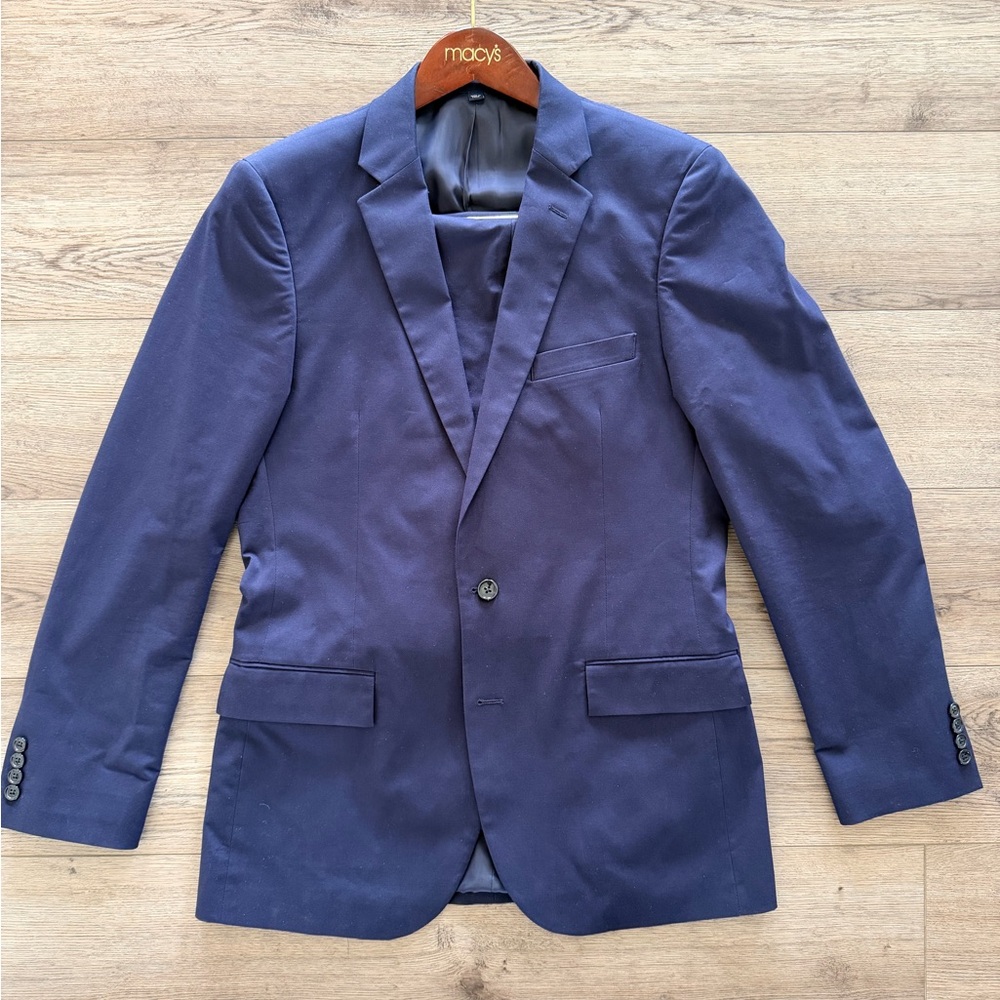 Men's J Crew Navy Single-Breasted Suit - Classic Tailoring